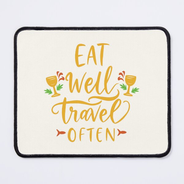 Item preview, Eat Well Travel Often gold designed and sold by PMCreative.
