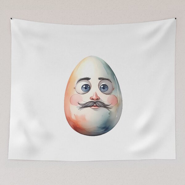 Item preview, colorful Easter egg with face, watercolor designed and sold by CreativeSparkzz.