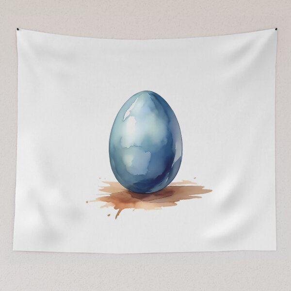 Item preview, blue Easter egg, watercolor designed and sold by CreativeSparkzz.