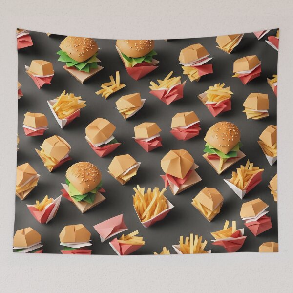 Item preview, Origami Art - Bite into Bliss: Hamburgers and Fries Extravaganza designed and sold by ArtfulFolds.