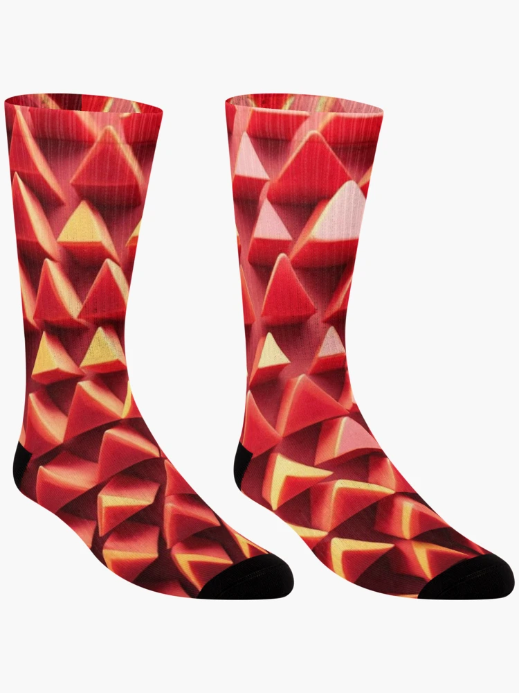 Thumbnail 3 of 5, Socks, Red Triangular Shape Small Pattern designed and sold by Simplybe1.