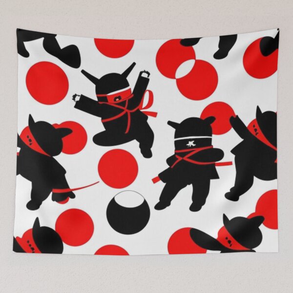 Item preview, Red and black little ninja pattern  designed and sold by Roxburylane.