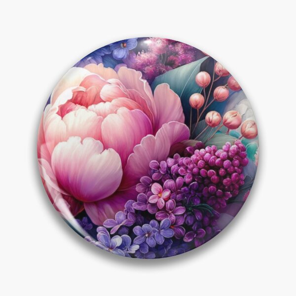 Item preview, "Lush Peony, Lilac And Baby Breath Garden Artwork Print designed and sold by mymagicstoreus.