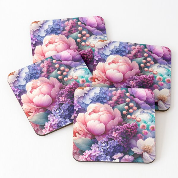 Item preview, "Lush Peony, Lilac And Baby Breath Garden Artwork Print designed and sold by mymagicstoreus.