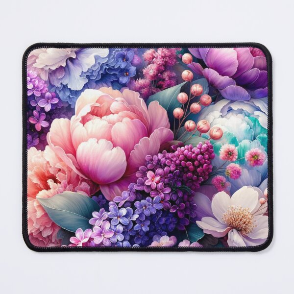 Item preview, "Lush Peony, Lilac And Baby Breath Garden Artwork Print designed and sold by mymagicstoreus.