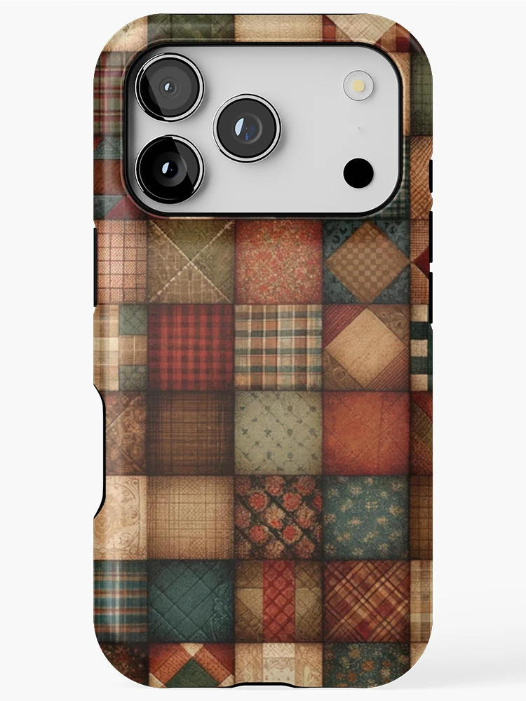 Thumbnail 1 of 4, iPhone Case, Fall Patchwork Pattern designed and sold by PinUpPizzazz.