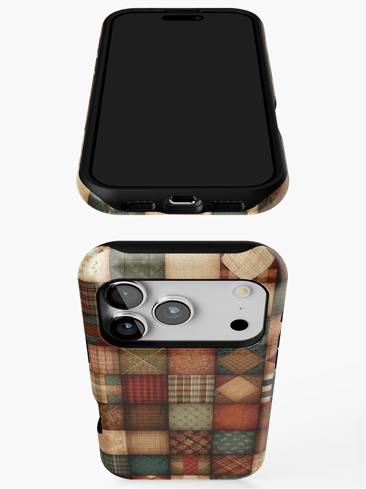Thumbnail 3 of 4, iPhone Case, Fall Patchwork Pattern designed and sold by PinUpPizzazz.