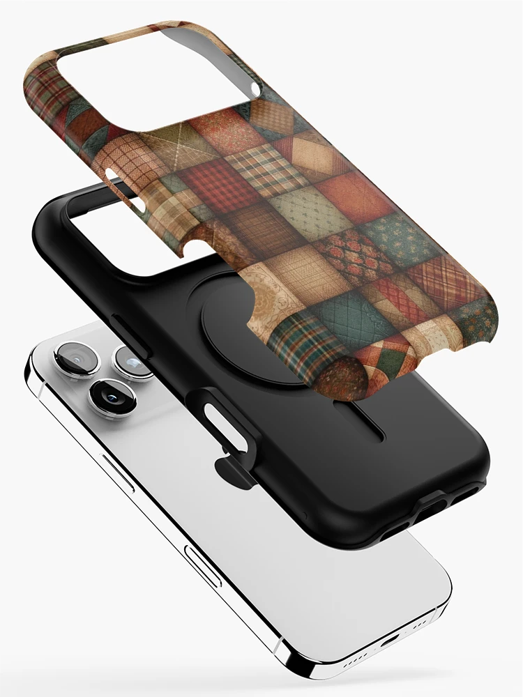 Thumbnail 2 of 4, iPhone Case, Fall Patchwork Pattern designed and sold by PinUpPizzazz.