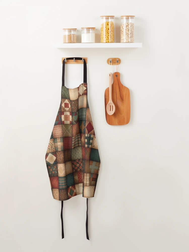 Thumbnail 4 of 6, Apron, Fall Patchwork Pattern designed and sold by PinUpPizzazz.