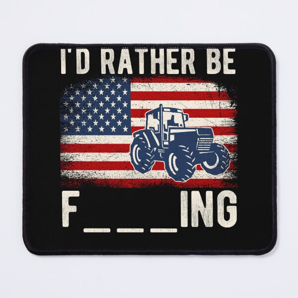 Item preview, I'd Rather Be Farming Distressed American Flag Funny Farmer designed and sold by MobyStickers.