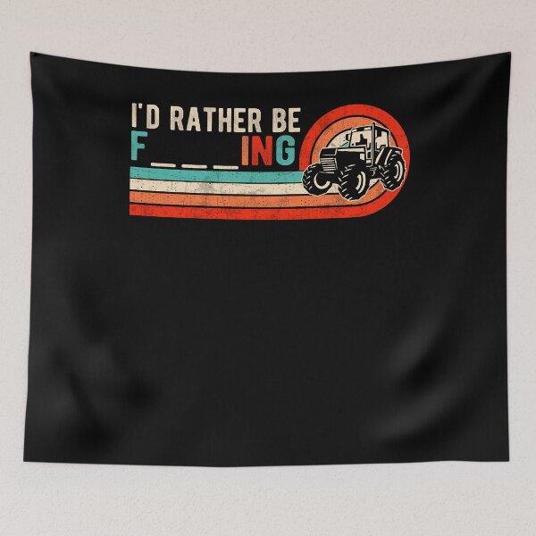Item preview, I'd Rather Be Farming - Tractor Retro Sunset Funny Farmer designed and sold by MobyStickers.