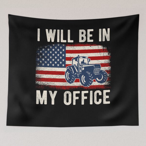Item preview, I Will Be In My Office Distressed American Flag Funny Farmer designed and sold by MobyStickers.