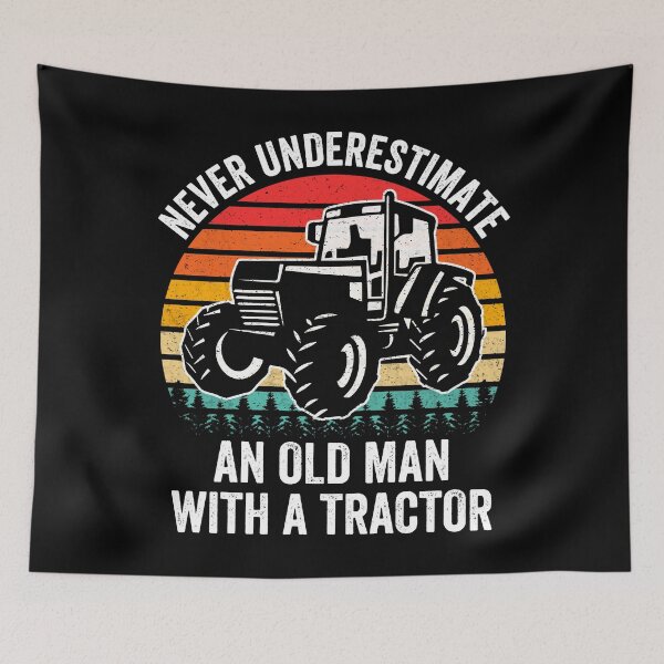 Item preview, Never Underestimate An Old Man With A Tractor - Funny Farmer designed and sold by MobyStickers.