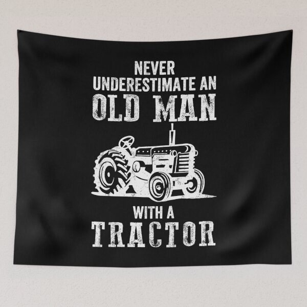 Item preview, Never Underestimate An Old Man With A Tractor - Funny Farmer designed and sold by MobyStickers.