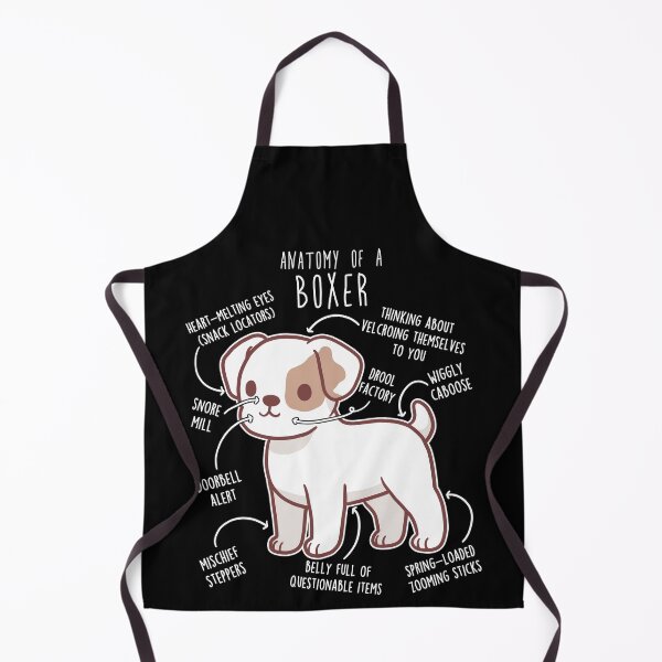 Item preview, Boxer Dog White Check Anatomy designed and sold by Clara Hollins.