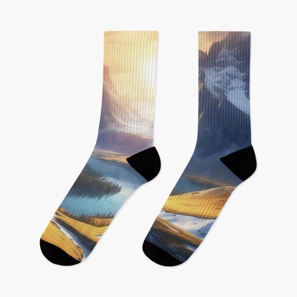 Item preview, Alpenglow Splendour: Sunrise over the Serene Peaks designed and sold by ArtComixHaven.