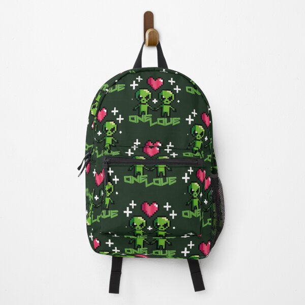 Item preview, One Love- Little Green Pixelated Alien Love designed and sold by Sir Meow Meow.