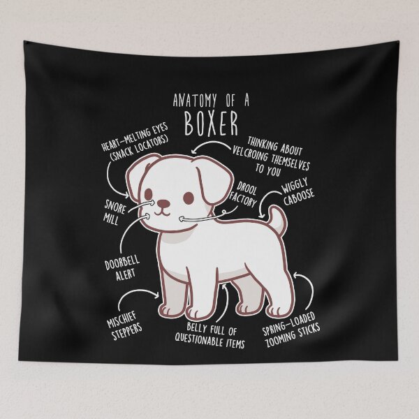 Item preview, Boxer Dog White Anatomy designed and sold by Clara Hollins.