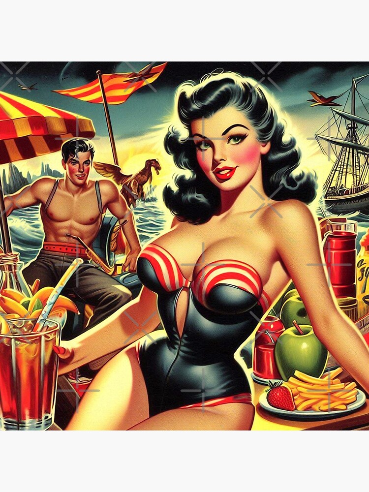 Maillot de bain vintage Pin Up Poster