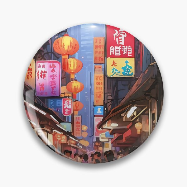 Item preview, Twilight Bustle: Vibrant Streets of Hong Kong designed and sold by ArtComixHaven.