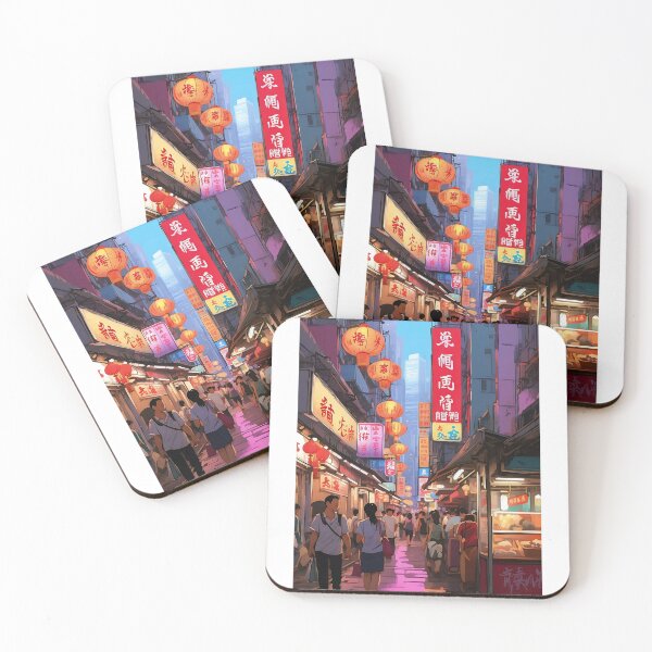 Item preview, Twilight Bustle: Vibrant Streets of Hong Kong designed and sold by ArtComixHaven.