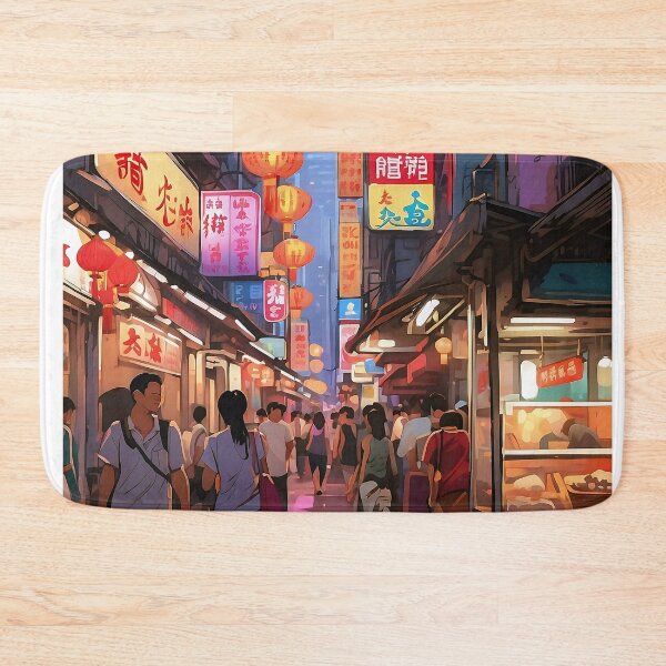Item preview, Twilight Bustle: Vibrant Streets of Hong Kong designed and sold by ArtComixHaven.