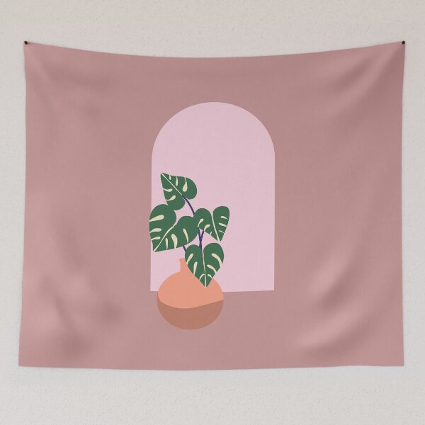 Item preview, Monstera plant and arched window - earthy designed and sold by Chigurena.