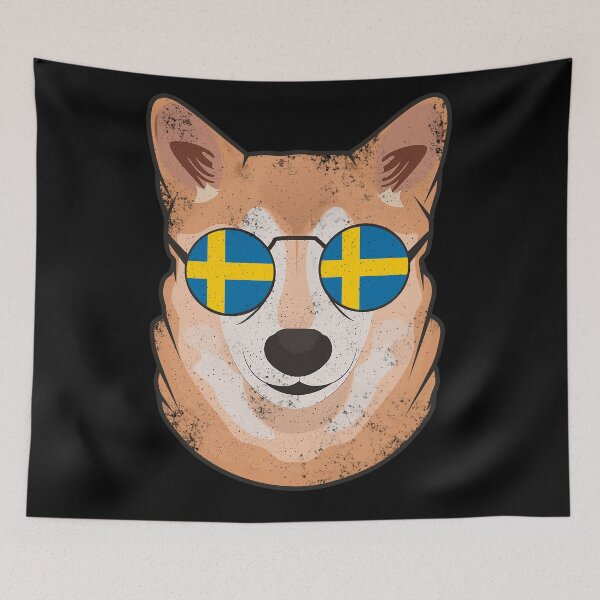 Item preview, Vintage Patriotic Shiba Inu Swedish Flag designed and sold by feether-store.