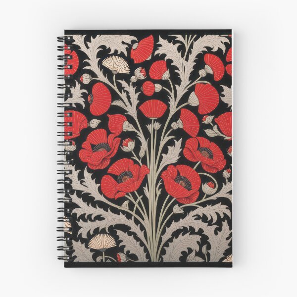 Item preview, Art Nouveau Floral Pattern Collection #1 - Red Poppies #10 designed and sold by elektronen.