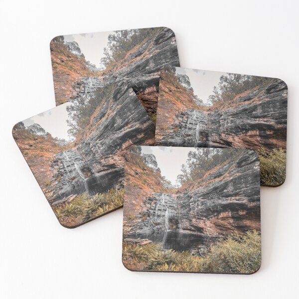 Item preview, Hidden Waterfall in the Gorge: Mystical Photographic Print of Australia's Red Rock Formations designed and sold by TRex-Landscapes.