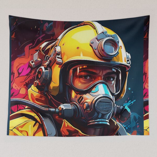 Item preview, Bravery in the Blaze: A Firefighter's Resolve designed and sold by ArtComixHaven.