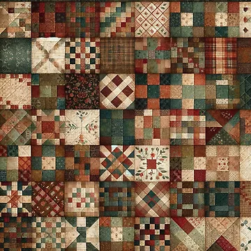 Artwork thumbnail, Fall Colored Patchwork Pattern by PinUpPizzazz