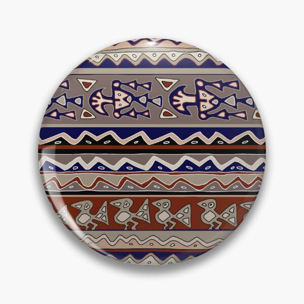 Item preview, Peruvian Inca Folk Art Warriors - Rust Ivory Black Tan designed and sold by Esprit-Mystique.
