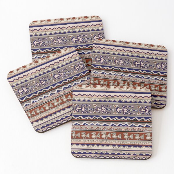 Item preview, Peruvian Inca Folk Art Warriors - Rust Ivory Black Tan designed and sold by Esprit-Mystique.