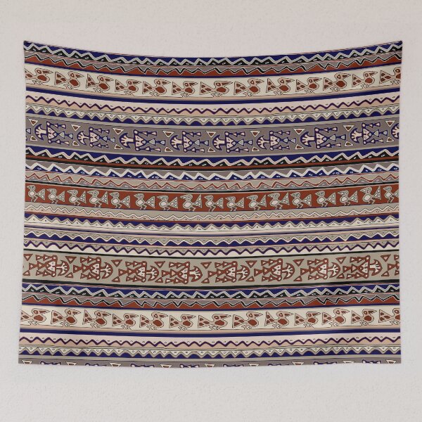 Item preview, Peruvian Inca Folk Art Warriors - Rust Ivory Black Tan designed and sold by Esprit-Mystique.