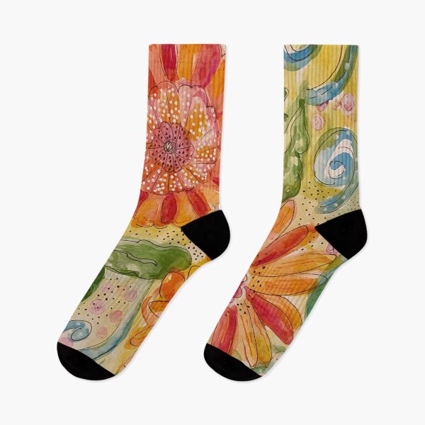 Item preview, Bright Orange Flowers with Blue Swirls designed and sold by Shana  Schutte.