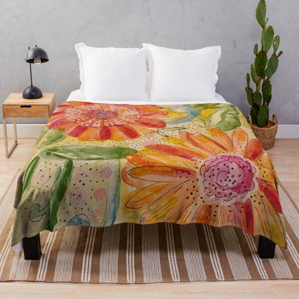Item preview, Bright Orange Flowers with Blue Swirls designed and sold by Shana  Schutte.