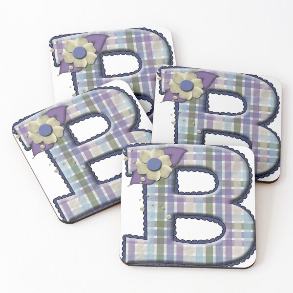 Item preview, PLAID B ALPHABET COLORFUL FLORAL. designed and sold by Sanny88.