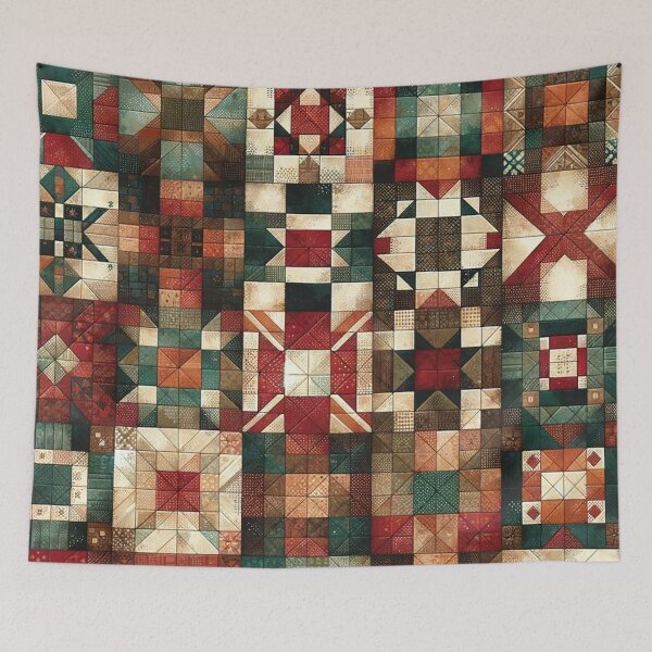 Item preview, Fall Colored Patchwork Quilt Pattern designed and sold by PinUpPizzazz.
