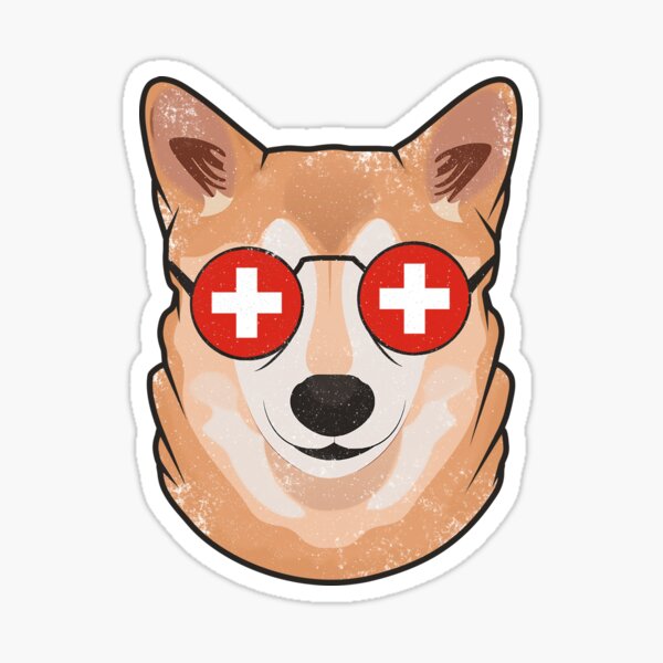 Item preview, Vintage Patriotic Shiba Inu Swiss Flag designed and sold by feether-store.