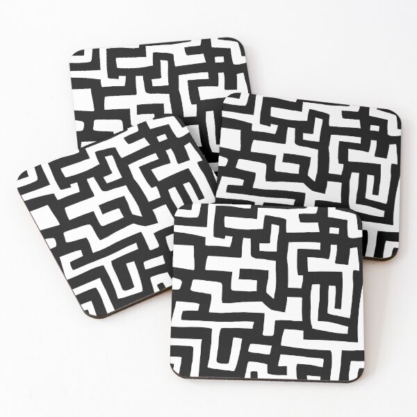 Item preview, Contemporary African BaKuba - Black White designed and sold by Esprit-Mystique.