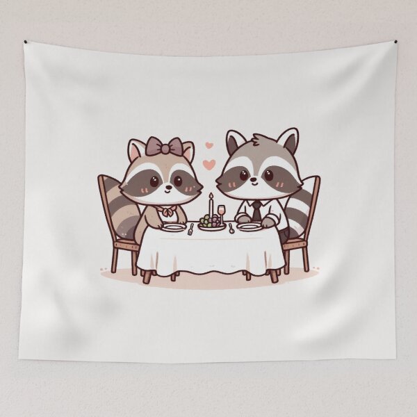 Item preview, Raccoons Romantic Dinner Valentine's Day designed and sold by LemuellTrends.