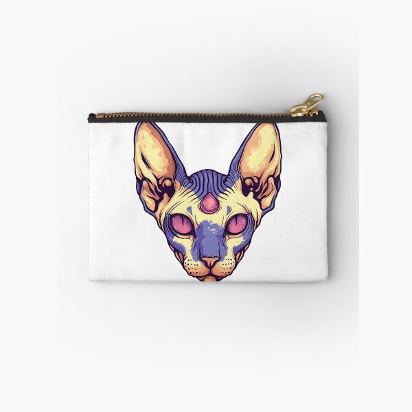 Item preview, Three eyed yellow violet sphynx cat designed and sold by TheRealmWithin.