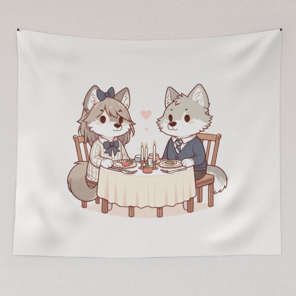 Item preview, Wolfs Romantic Dinner Valentine's Day designed and sold by LemuellTrends.