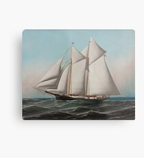 Vintage Schooner Sailboat Illustration (1887) Metal Print