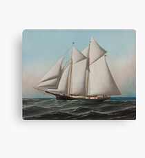 Vintage Schooner Sailboat Illustration (1887) Canvas Print