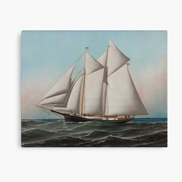 Item preview, Vintage Schooner Sailboat Illustration (1887) designed and sold by BravuraMedia.