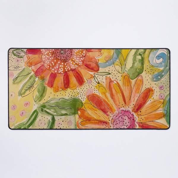 Item preview, Bright Orange Flowers with Blue Swirls designed and sold by Shana Schutte.