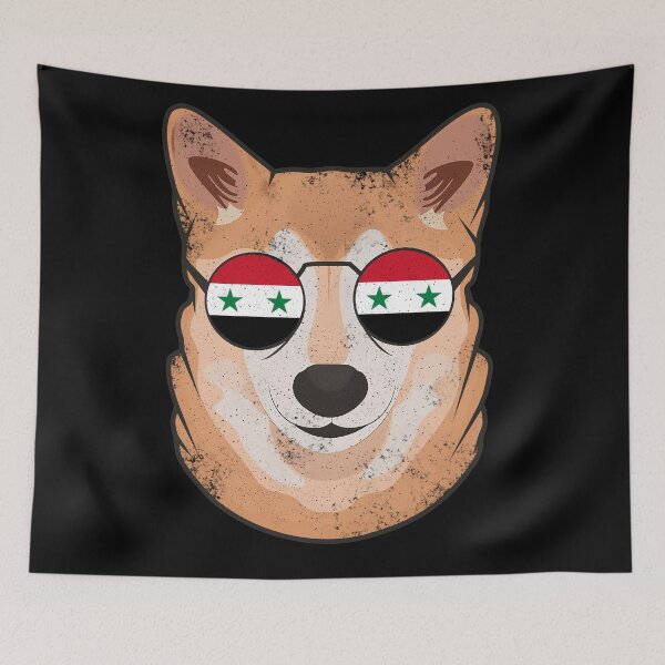 Item preview, Vintage Patriotic Shiba Inu Syrian Flag designed and sold by feether-store.