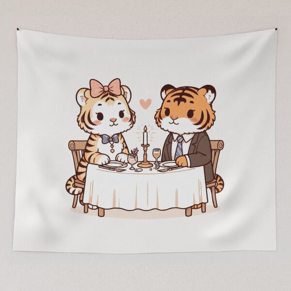 Item preview, Tigers Romantic Dinner Valentine's Day designed and sold by LemuellTrends.